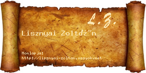 Lisznyai Zoltán névjegykártya